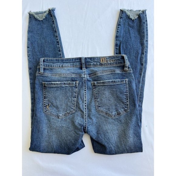Kut From The Kloth Womens Jeans Size 2 Blue Carlo Ankle Skinny Raw Hem Mid Rise - Picture 4 of 16